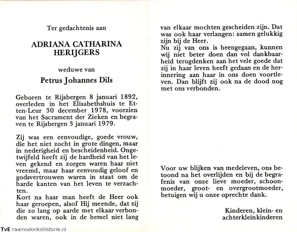 Adriana Catharina Herijgers Petrus Johannes Dils