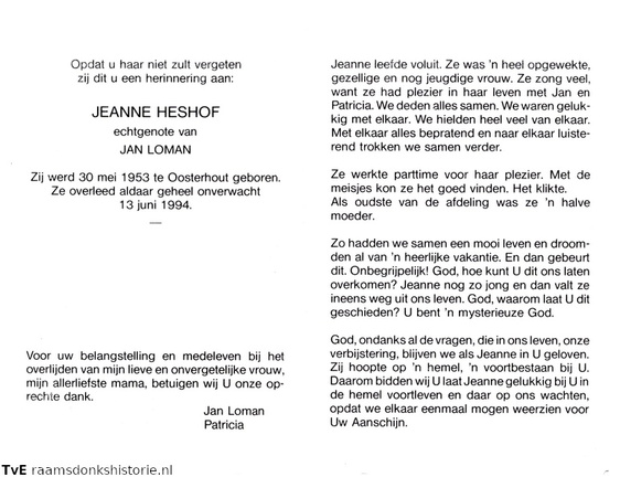 Jeanne Heshof Jan Loman