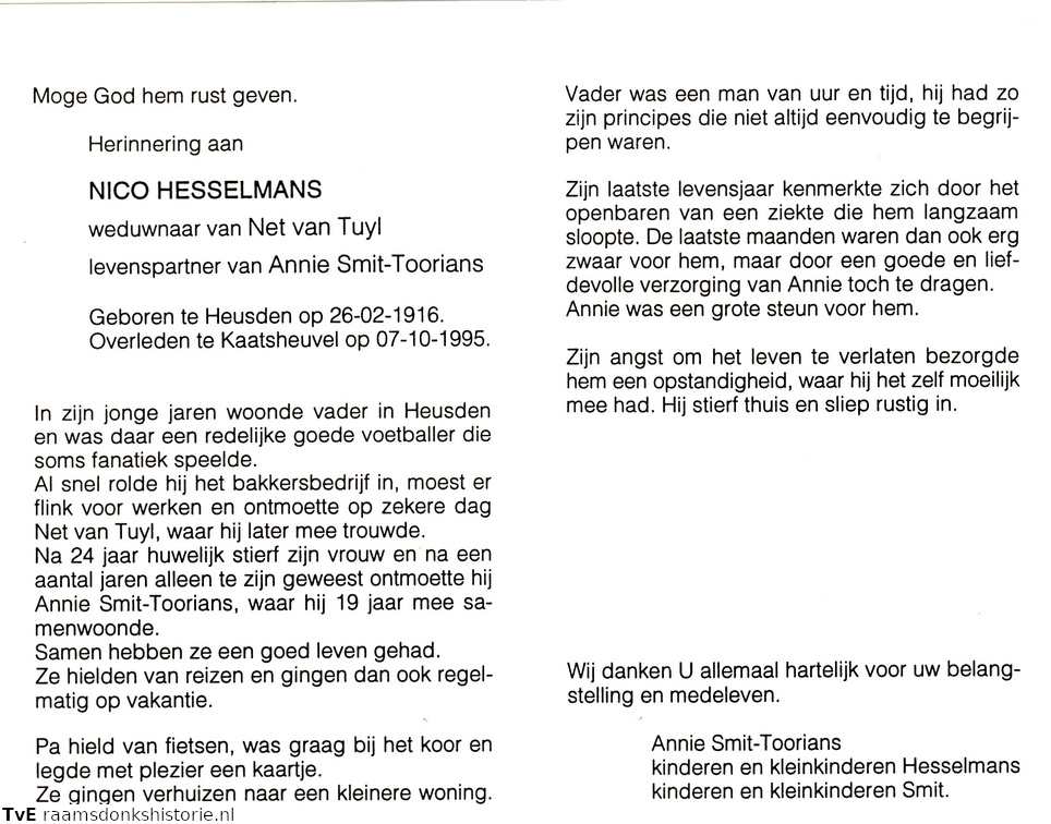 Nico Hesselmans (vr) Annie Toorians Net van Tuyl