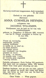Anna Cornelia Heynen Jacobus Willemen