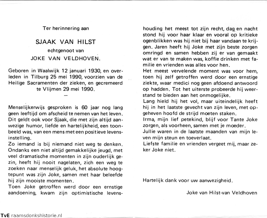 Sjaak van Hilst Joke van Veldhoven