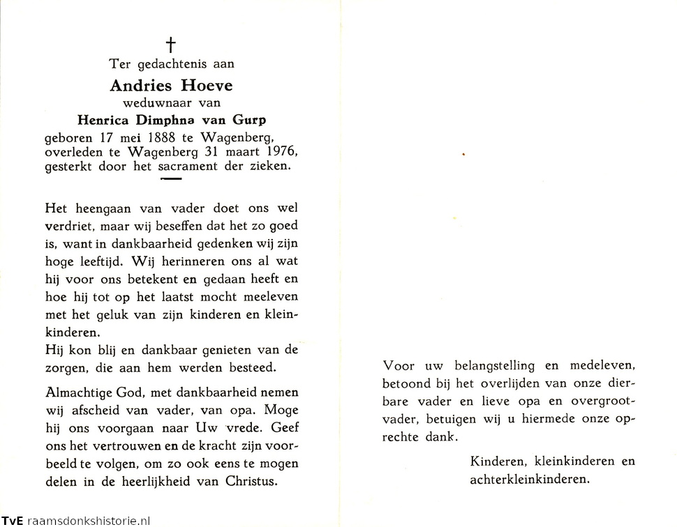 Andries Hoeve Henrica Dimphna van Gurp