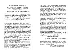 Waltherus Joseph Hoeve Catharina Maria Raaijmakers