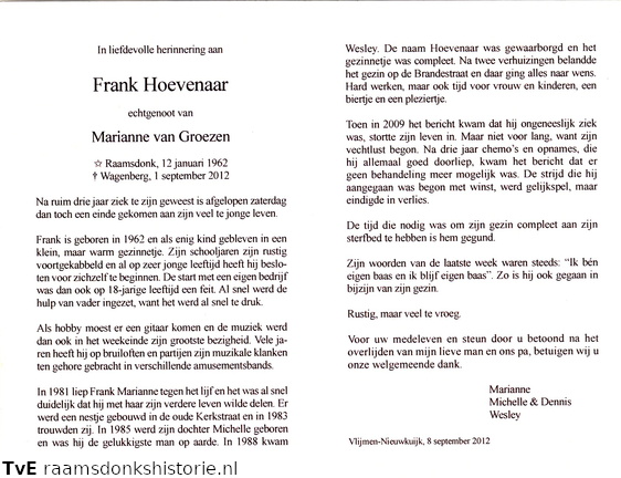 Frank Hoevenaar Marianne van Groezen