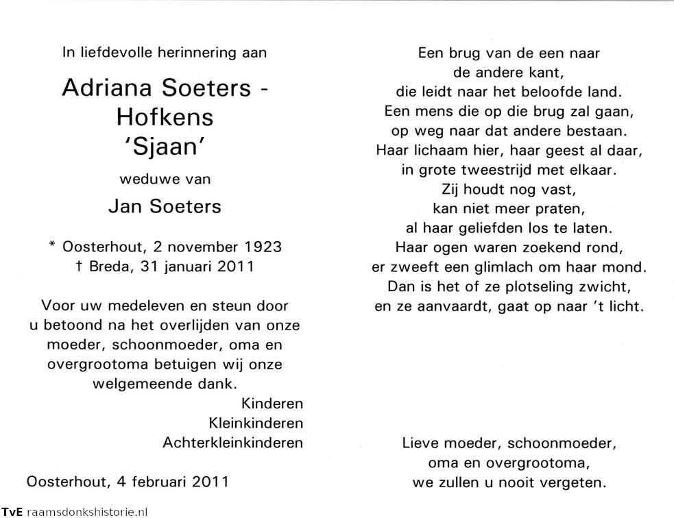 Adriana Hofkens Jan Soeters
