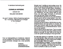 Cornelia Hofkens Willem van Mook