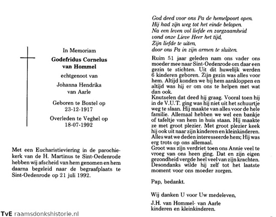 Hommel van Godefridus Cornelus  Johanna Hendrika van Aarle (6905)