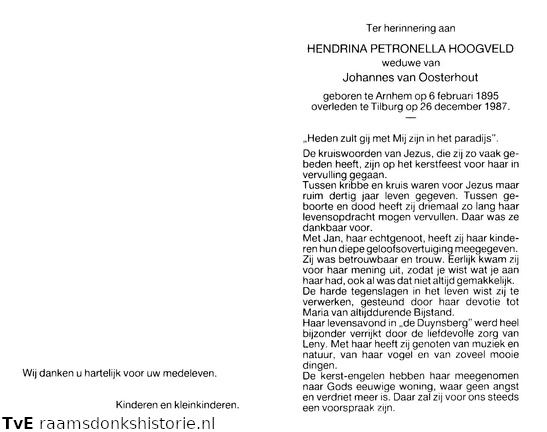 Hendrina Petronella Hoogveld Johannes van Oosterhout