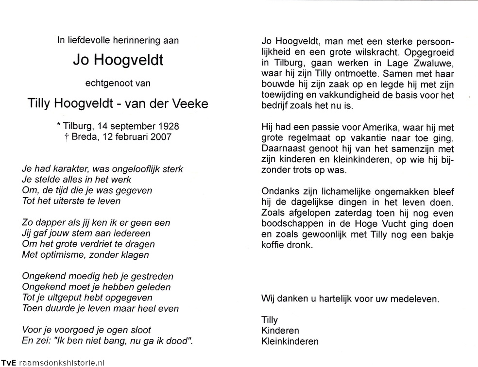 Jo Hoogveldt Tilly van der Veeke