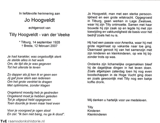 Jo Hoogveldt Tilly van der Veeke
