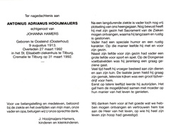 Antionius Adrianus Hooijmaijers Johanna Hamers