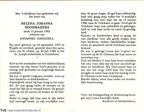 Helena Johanna Hooijmaijers Johannes Schilders