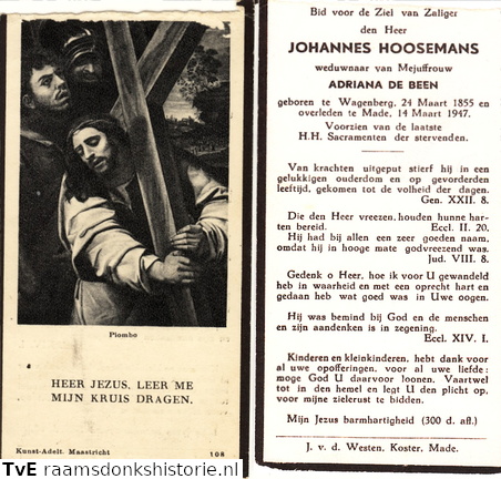 Johannes Hoosemans Adriana de Been