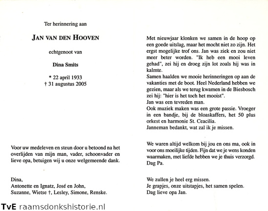 Jan van den Hooven Dina Smits