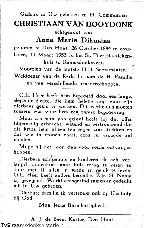 Christiaan van Hooydonk Anna Maria Dikmans