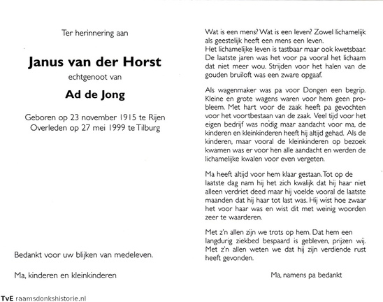Janus van der Horst Ad de Jong