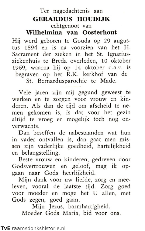 Gerardus Houdijk Wilhelmina van Oosterhout
