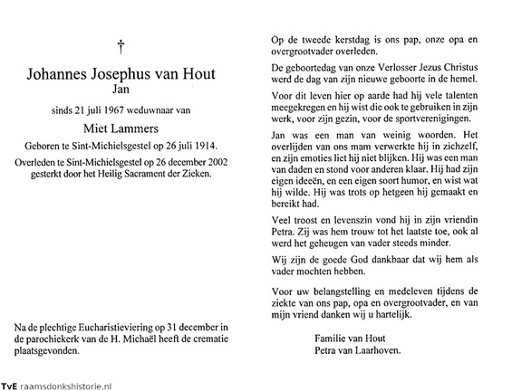 Johannes Josephus van Hout Miet Lammers