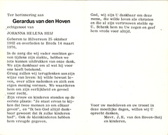 Gerardus van den Hoven Johanna Helena Heij