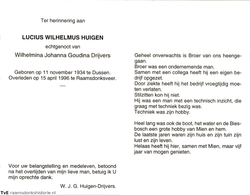Lucius Wilhelmus Huigen Wilhelmina Johanna Goudina Drijvers