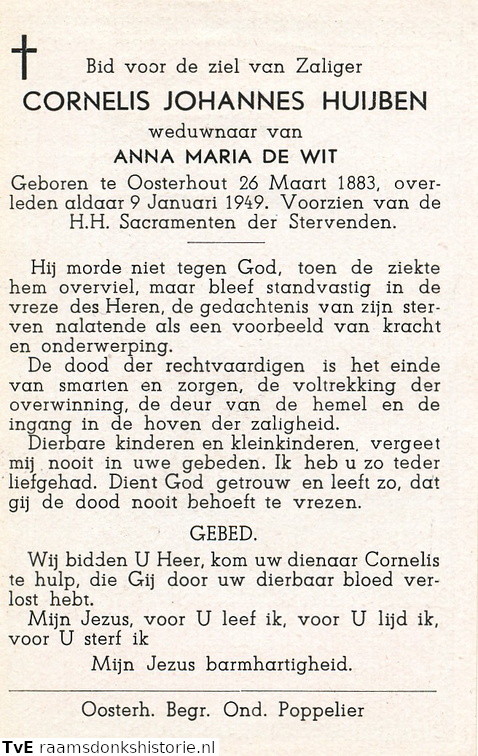 Cornelis Johannes Huijben Anna Maria de Wit