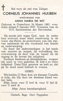 Cornelis Johannes Huijben Anna Maria de Wit