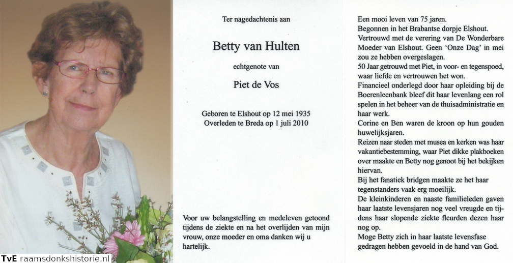 Betty van Hulten Piet de Vos