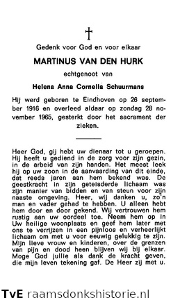 Martinus van den Hurk Helena Anna Cornelia Schuurmans