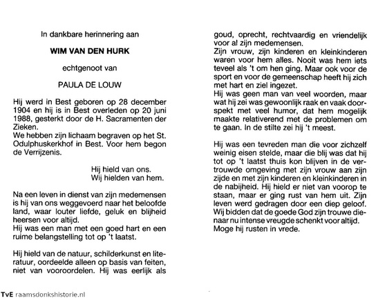 Wim van den Hurk Paula de Louw