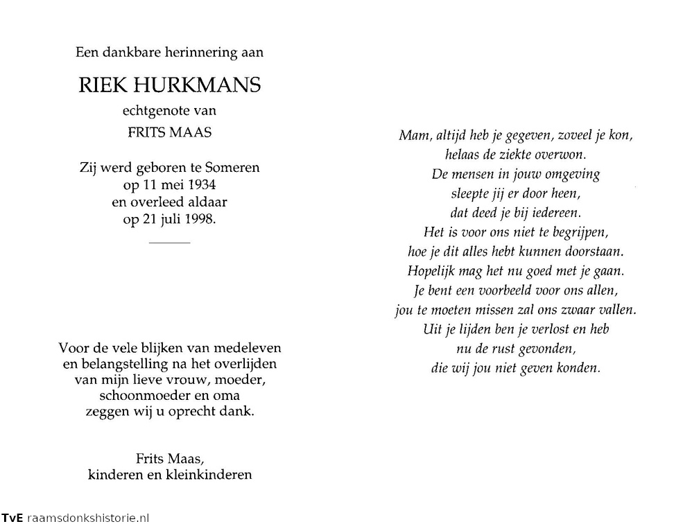 Riek Hurkmans Frits Maas