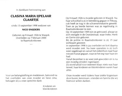 Clasina Maria IJpelaar- Nico Snijders