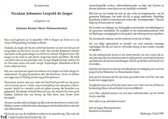 Jaeger de Nicolaas Johannes Leopold Johanna Reinier Maria Warmoeskerken
