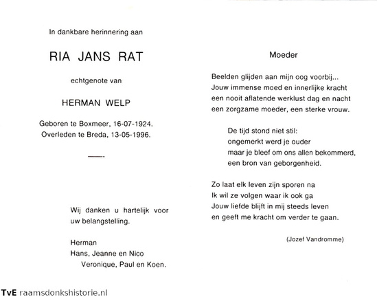 Jans Rat Ria Herman Welp
