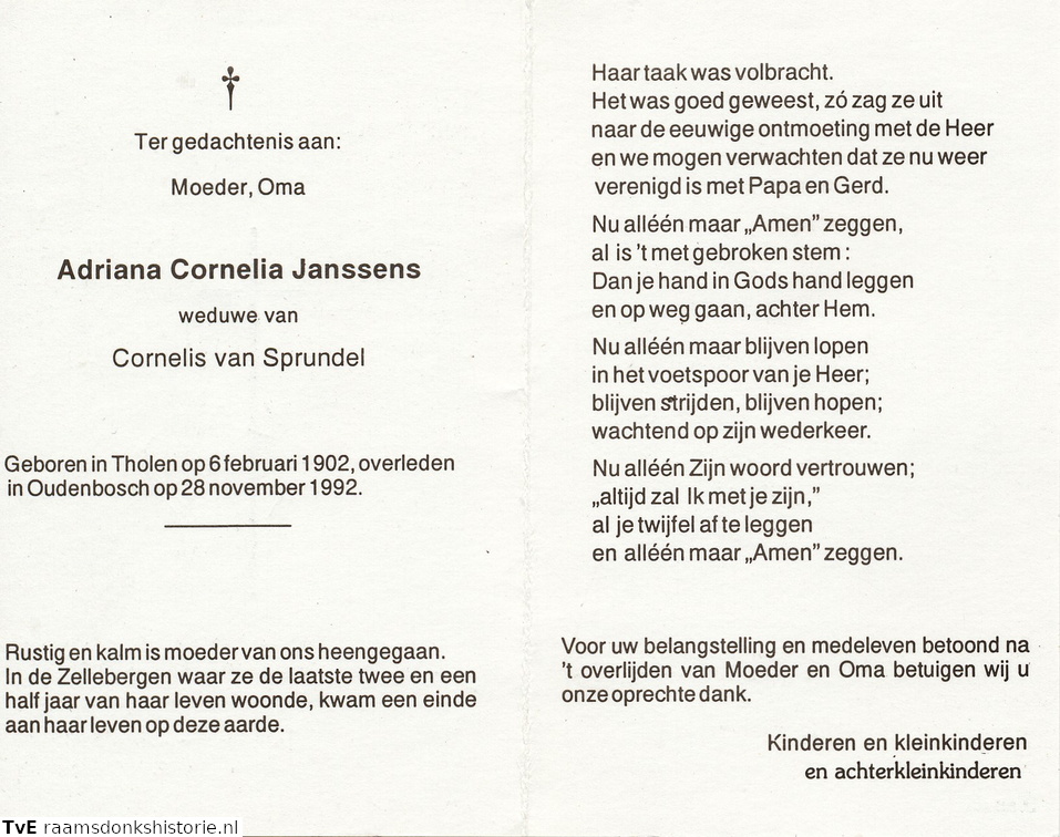 Adriana Cornelia Janssens Cornelis van Sprundel