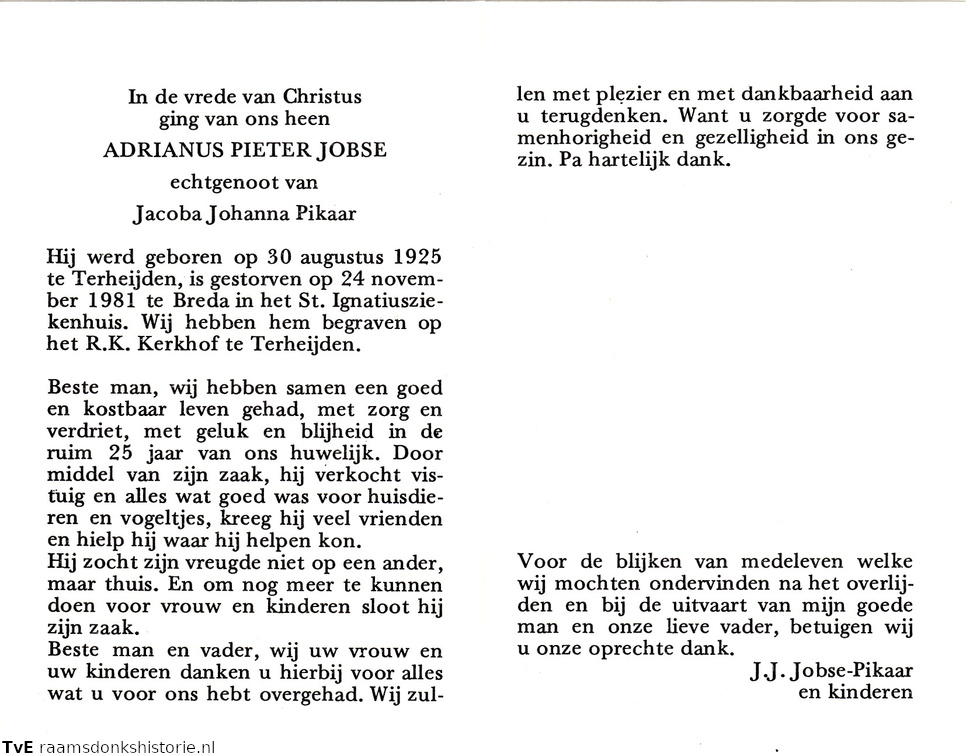 Adrianus Pieter Jobse Jacoba Johanna Pikaar