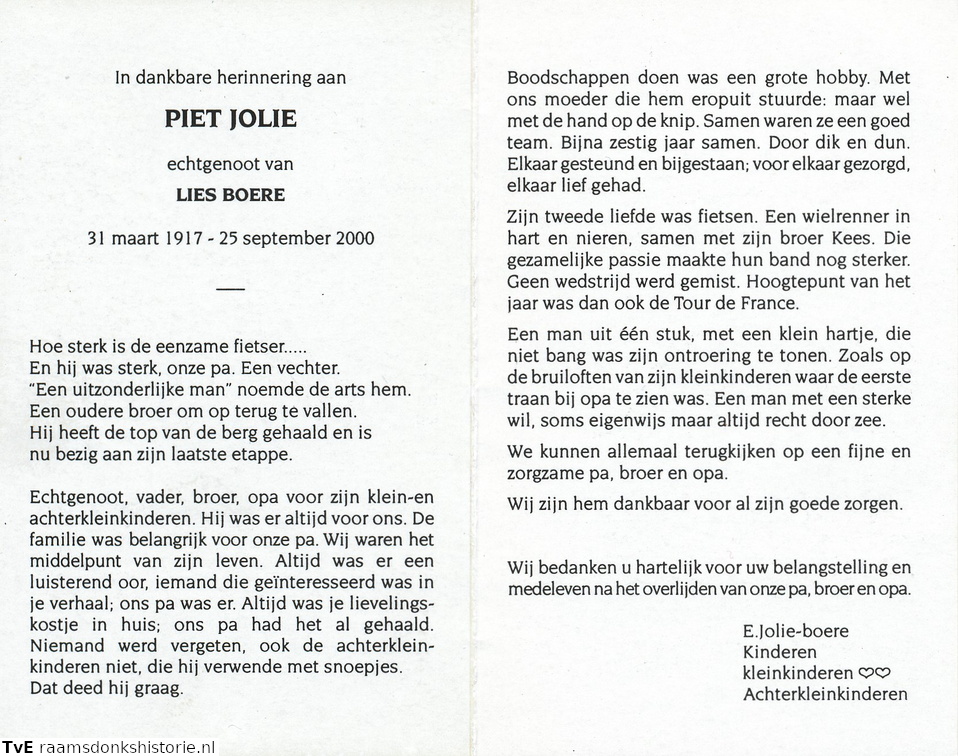 Piet Jolie Lies Boere