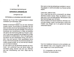 Adrianus Jongenelen Petronella Johanna van der Horst