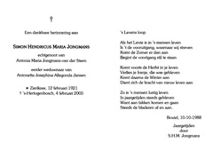 Simon Hendricus Maria Jongmans Antonia Maria van der Steen-Antonetta Josephina Allegonda Jansen