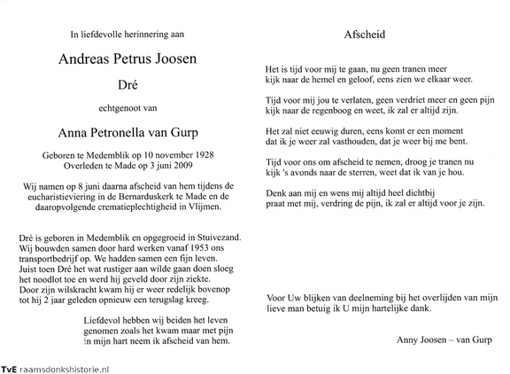 Andreas Petrus Joosen Anna Petronella van Gurp