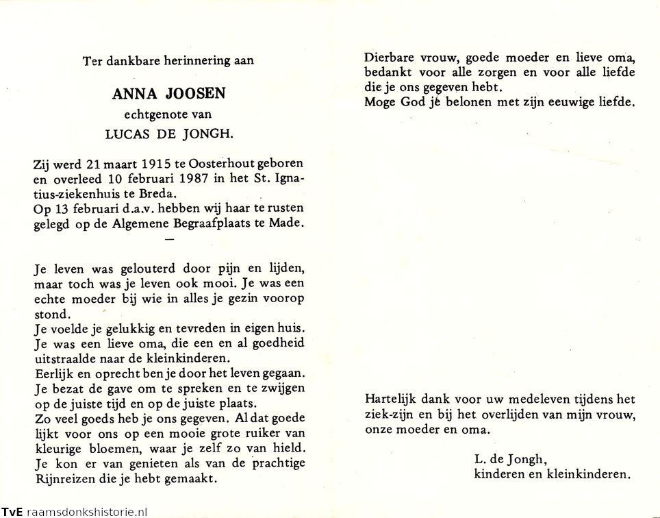 Anna Joosen Lucas de Jongh