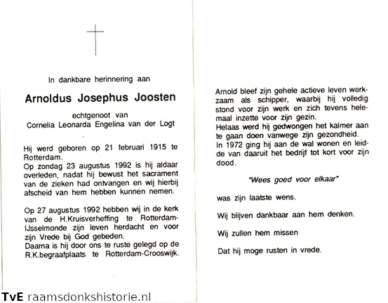 Arnoldus Josephus Joosten Cornelia Leonarda Engelina van der Logt