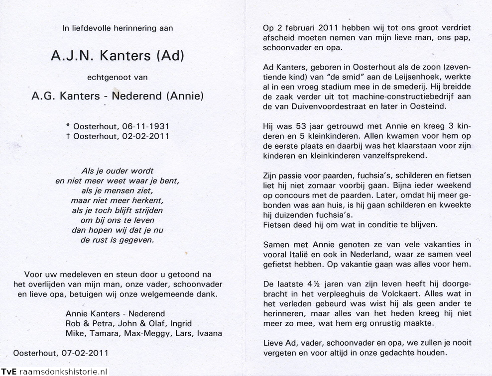 Adrianus J.N. Kanters- Annie G. Nederend