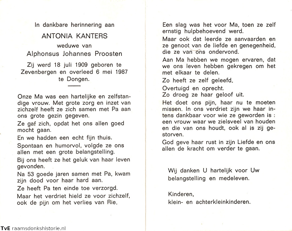Antonia Kanters- Alphonsus Johannes Proosten