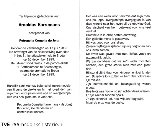 Arnoldus Karremans Petronella Cornelia de Jong