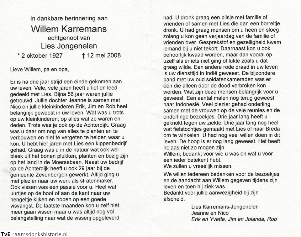 Willem Karremans- Lies Jongenelen
