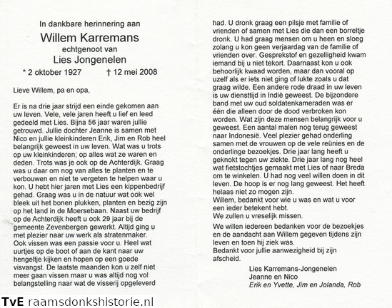Willem Karremans- Lies Jongenelen