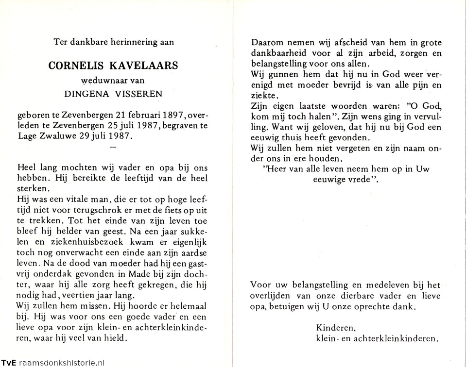 Cornelis Kavelaars- Dingena Visseren