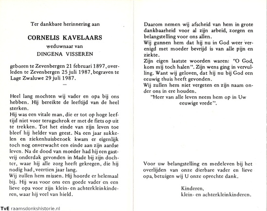 Cornelis Kavelaars- Dingena Visseren