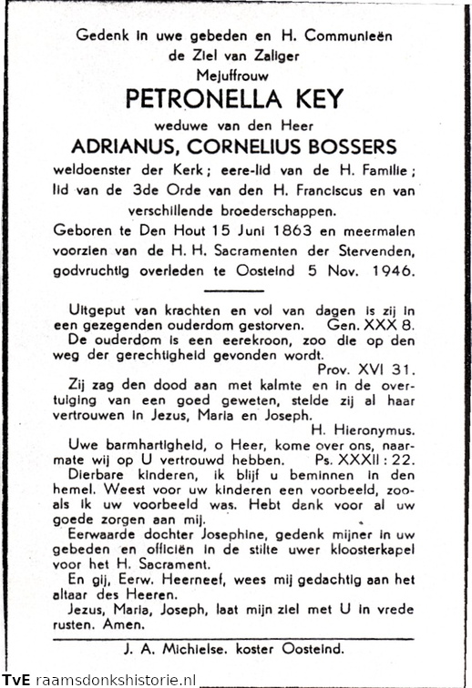 P(i)etronella Keij- Adrianus Cornelius Bossers