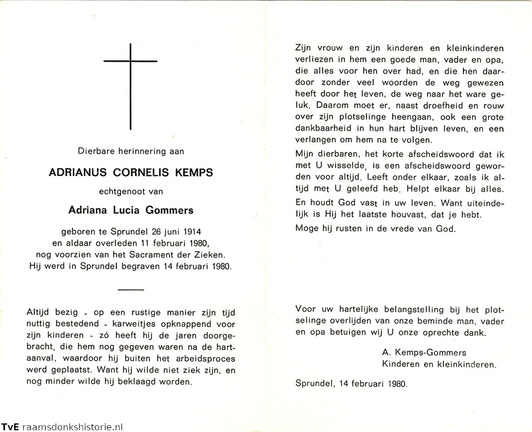 Adrianus Cornelis Kemps Adriana Lucia Gommers